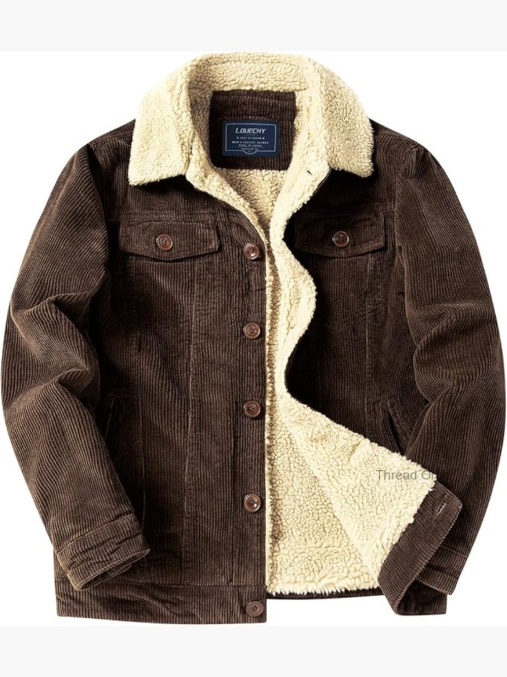 Men's Corduroy Sherpa Lined Trucker Jacket Warm Winter Coat